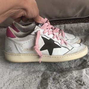 GOLDEN GOOSE BALLSTAR SIZE 6 or 36 PINK & GRAY GREAT CONDITION MIN WEAR TO SOLE